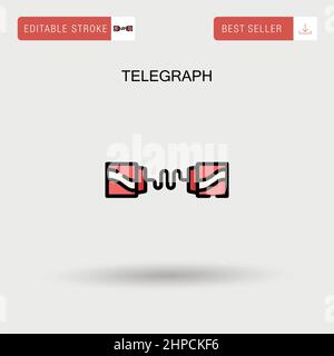 Telegraph Simple vector icon. Stock Vector