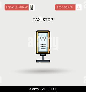 Taxi stop Simple vector icon. Stock Vector