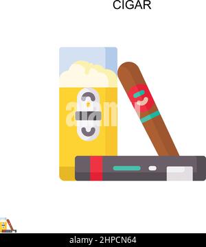 Cigar Simple vector icon. Illustration symbol design template for web mobile UI element. Stock Vector