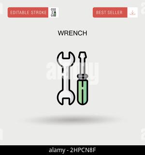 Wrench Simple vector icon. Stock Vector