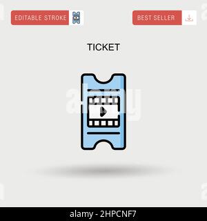 Ticket Simple vector icon. Stock Vector