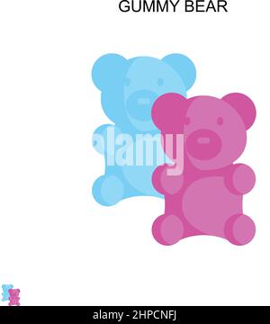 Gummy bear Simple vector icon. Illustration symbol design template for web mobile UI element. Stock Vector