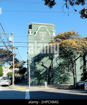 The California Tennis Club, a private club founded in 1884 located in the Lower Pacific Heights neighborhood in San Francisco California. Stock Photo