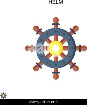 Helm Simple vector icon. Illustration symbol design template for web mobile UI element. Stock Vector