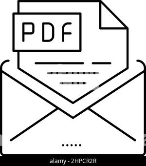 sending pdf file line icon vector illustration Stock Vector Image & Art ...