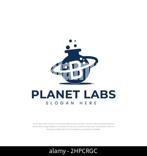 Orbit Labor Lab abstract logo design template initial letter B Creative Vector illustration Stock Vector