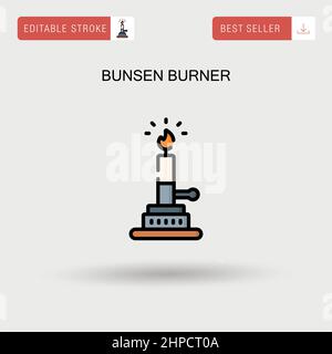 Bunsen burner Simple vector icon. Stock Vector