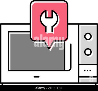 microwave repair color icon vector illustration Stock Vector