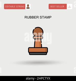 Rubber stamp Simple vector icon. Stock Vector