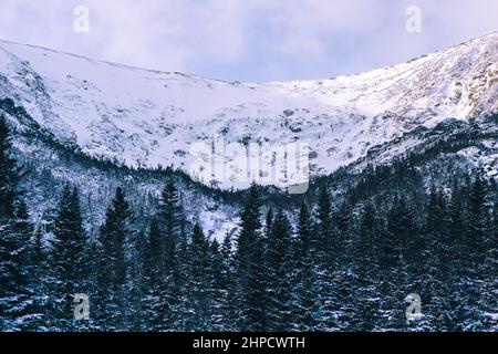 Beautiful view of the Tuckerman's Ravine on Mount Washington, New Hampshire Stock Photo