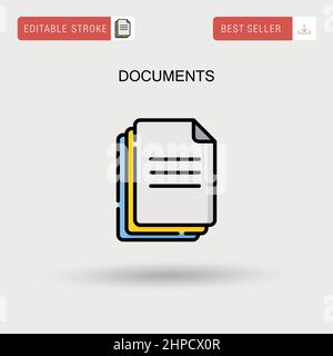 data management icon, manage documents line vector Stock Vector Image ...