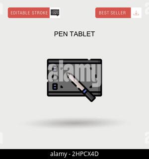 Pen tablet Simple vector icon. Stock Vector