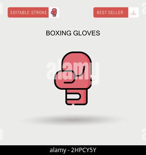 Boxing gloves Simple vector icon. Stock Vector