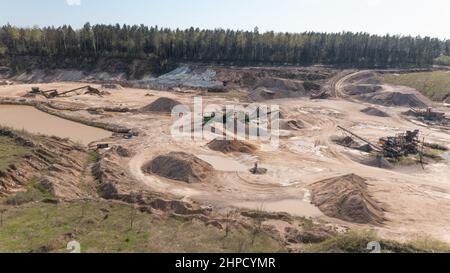 Gravel and sand open pit mining Stock Photo