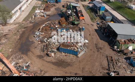 Metal Scrap Yard Recycling Works Stock Photo