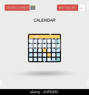 Calendar Simple vector icon. Stock Vector