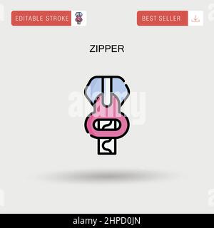 Zipper Simple vector icon. Stock Vector