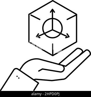 3d modeling line icon vector illustration sign Stock Vector
