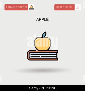 The whole apple and half icon, simple style Stock Vector Image & Art ...