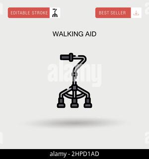 Walking aid Simple vector icon. Stock Vector