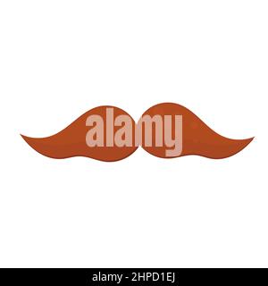 Ginger mustaches cartoon icon on white background. Vector illustration Stock Vector