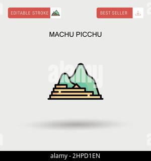 Machu picchu Simple vector icon. Stock Vector