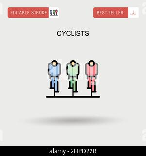 Cyclists Simple vector icon. Stock Vector