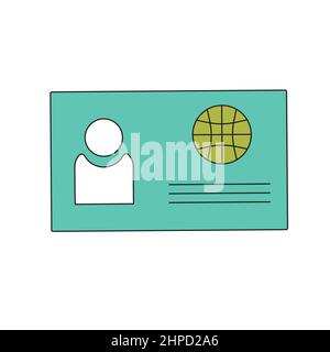 ID cards. Personal info data. Identification document with person photo. User or profile card. Driver license. Flat cartoon style. Vector on white Stock Vector