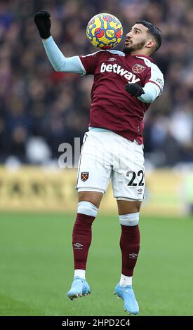 London, England, 19th February 2022. Said Benrahma of West Ham United during the Premier League match at the London Stadium, London. Picture credit should read: Paul Terry / Sportimage Stock Photo