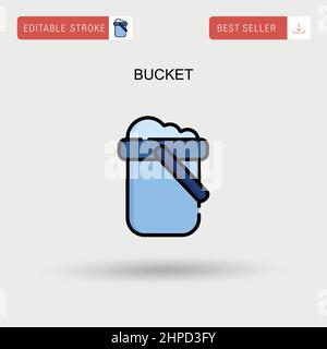 Bucket Simple vector icon. Stock Vector