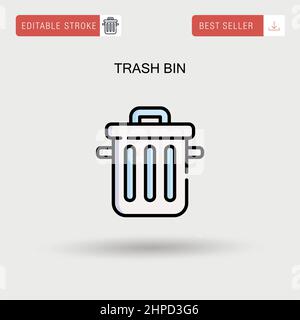 Trash bin Simple vector icon. Stock Vector