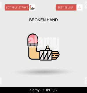 Broken hand Simple vector icon. Stock Vector