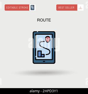 Route Simple vector icon. Stock Vector