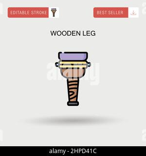 Wooden leg Simple vector icon. Stock Vector