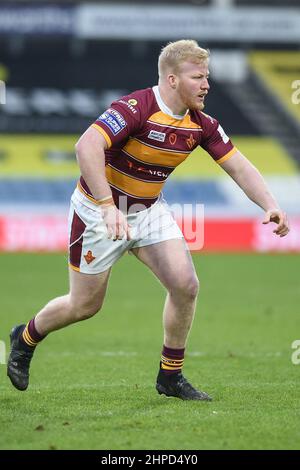 Huddersfield, England - 19 February 2022 - Matty English (14) of Huddersfield Giants during the Rugby League Betfred Super League Round 2 Huddersfield Giants vs Hull Kingston Rovers at John Smith's Stadium, Huddersfield, UK  Dean Williams Stock Photo