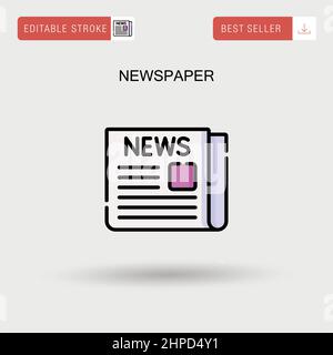 Newspaper Simple vector icon. Stock Vector