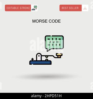 Morse code Simple vector icon. Stock Vector