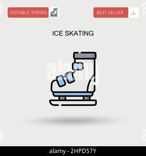 Ice skating Simple vector icon. Stock Vector