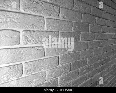 Black and white background image in the form of plaster bricks, photo background, with space for text. Stock Photo