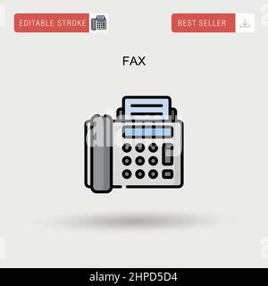 Fax Simple vector icon. Stock Vector