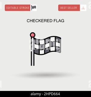 Checkered flag Simple vector icon. Stock Vector
