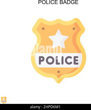 Police badge Simple vector icon. Illustration symbol design template for web mobile UI element. Stock Vector