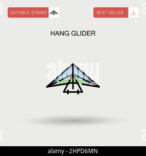 Hang glider Simple vector icon. Stock Vector