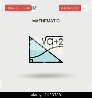 Mathematics formula line icon concept. Mathematics formula flat vector ...