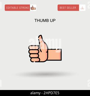 Thumb up Simple vector icon. Stock Vector