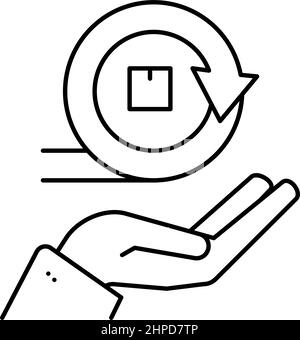 hand hold circular economy process color icon vector illustration Stock ...