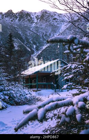 Beautiful view of the Tuckerman's Ravine on Mount Washington, New Hampshire Stock Photo