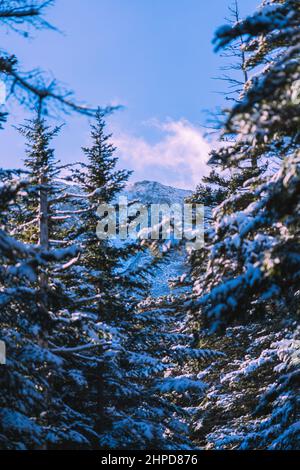 A beautiful view of the Tuckerman's Ravine on Mount Washington, New Hampshire Stock Photo