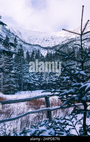 Beautiful view of the Tuckerman's Ravine on Mount Washington, New Hampshire Stock Photo