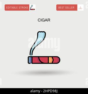 Cigar Simple vector icon. Stock Vector